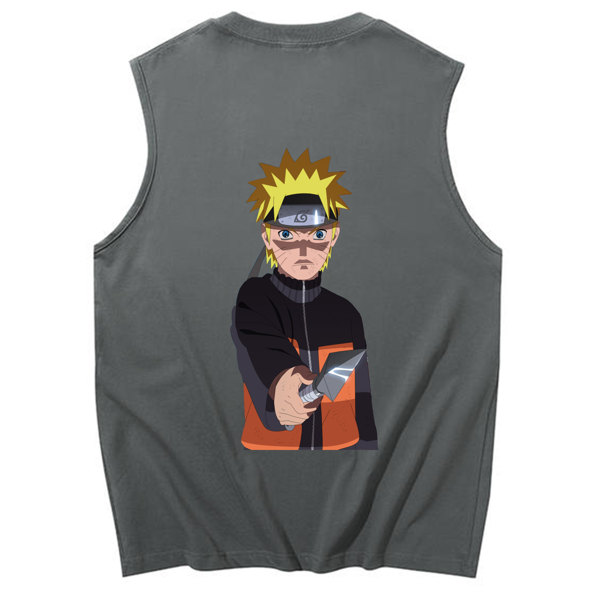 （画像用） NARUTO -ナルト- うずまき ナルト Uzumaki Naruto コットン100％タンクトップ（背面プリント）